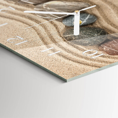 Square wall clock Stones and sand