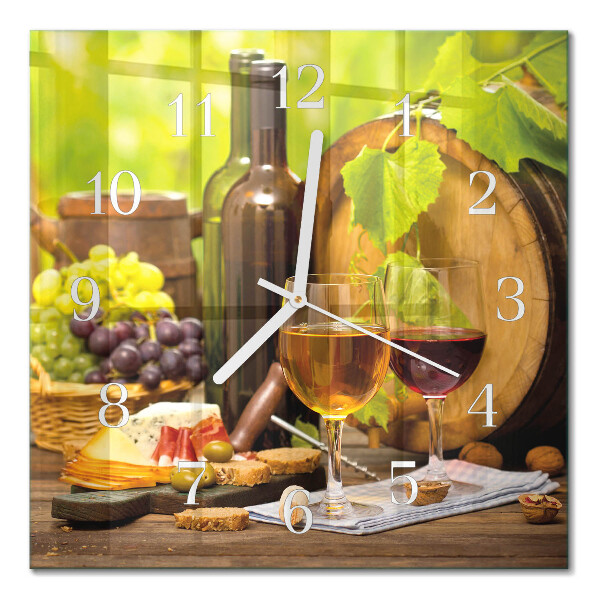 Square wall clock Grapes for wine
