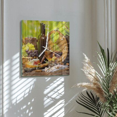 Square wall clock Grapes for wine