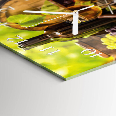 Square wall clock Grapes for wine