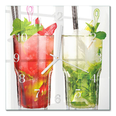 Glass wall clock square Cocktails