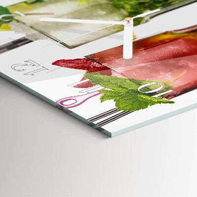 Glass wall clock square Cocktails