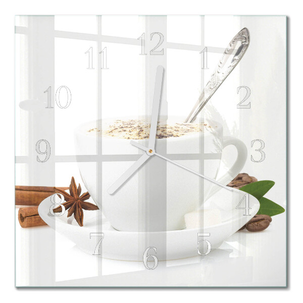 Glass clock square A cup of anise