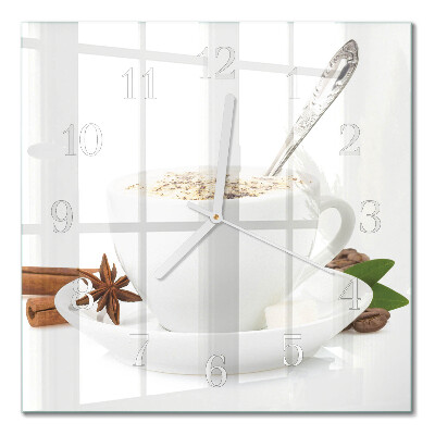 Glass clock square A cup of anise