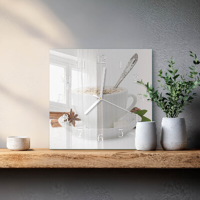 Glass clock square A cup of anise