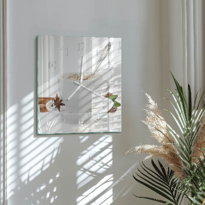 Glass clock square A cup of anise