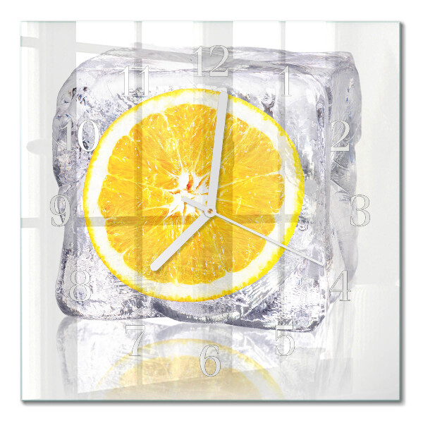 Square wall clock Orange ice cream