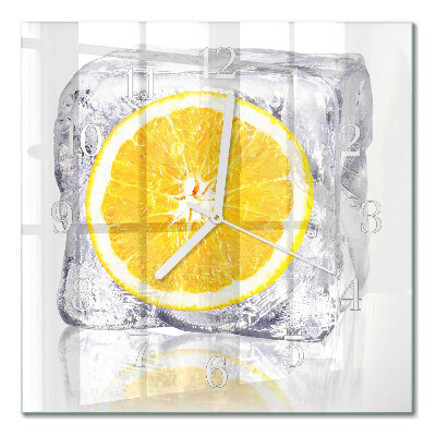 Square wall clock Orange ice cream