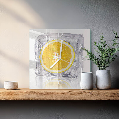 Square wall clock Orange ice cream
