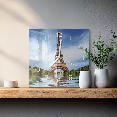 Square kitchen clock Eiffel tower