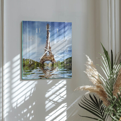 Square kitchen clock Eiffel tower