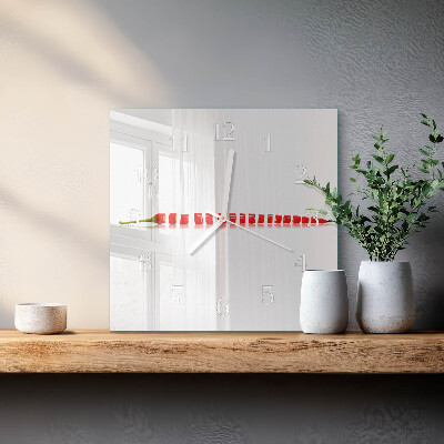 Square kitchen clock Chili pepper