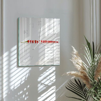 Square kitchen clock Chili pepper