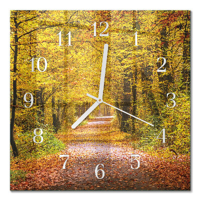 Square kitchen clock Forest path