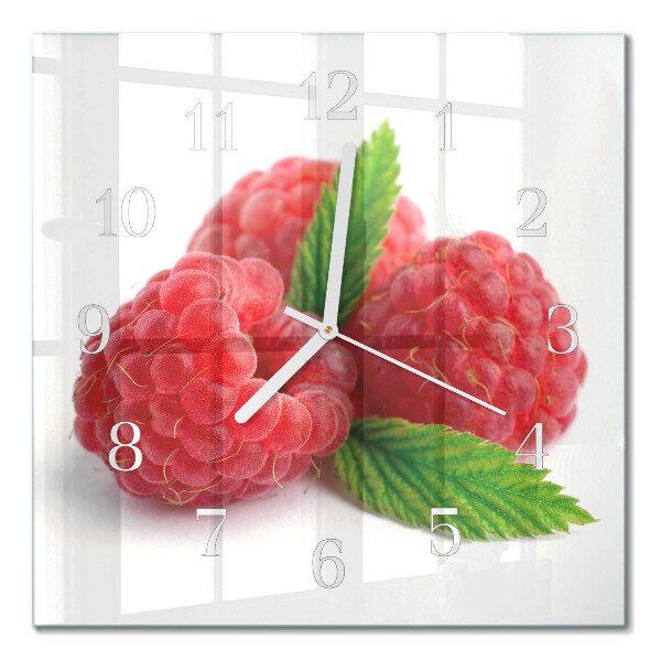 Square kitchen clock Raspberries