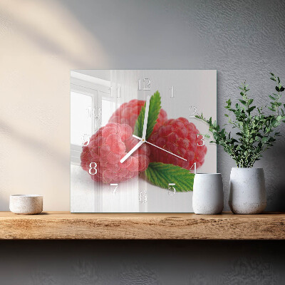 Square kitchen clock Raspberries