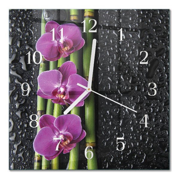 Square wall clock Orchid
