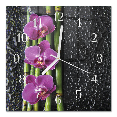 Square wall clock Orchid