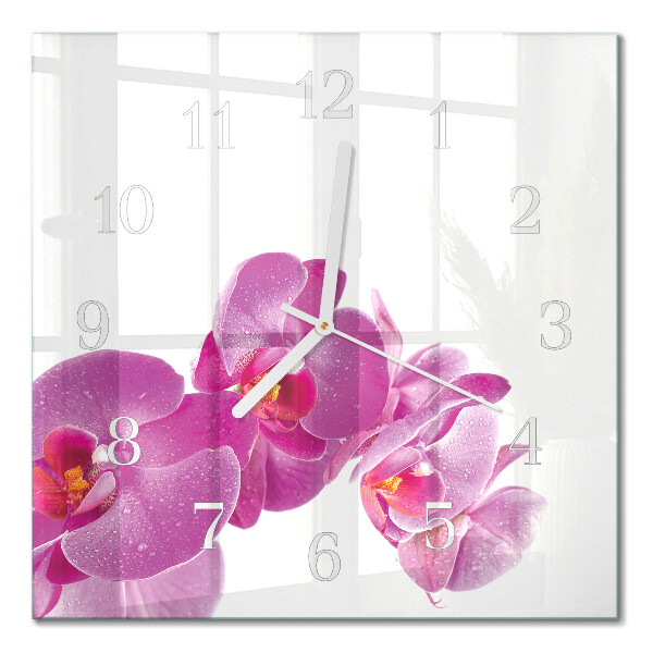 Square wall clock Orchid
