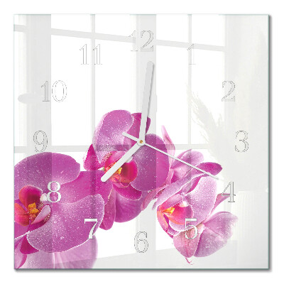 Square wall clock Orchid