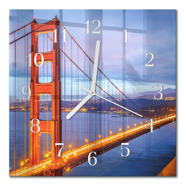 Square kitchen clock Golden gate