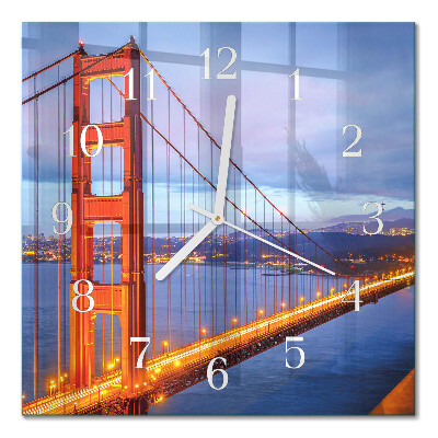Square kitchen clock Golden gate
