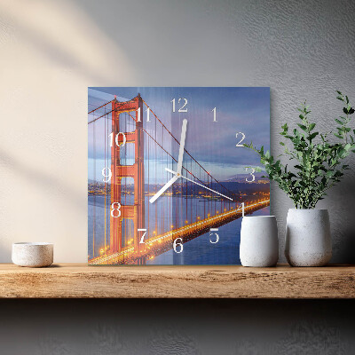 Square kitchen clock Golden gate