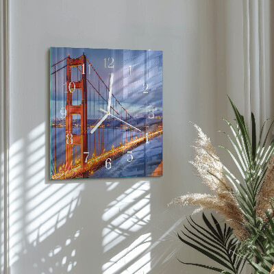 Square kitchen clock Golden gate