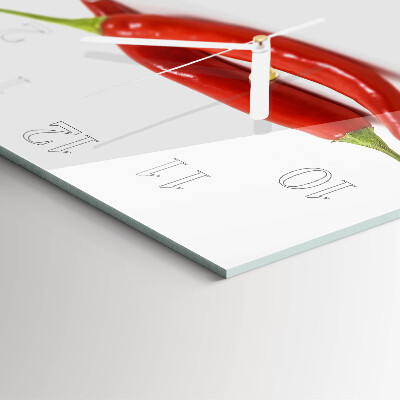 Square kitchen clock Chili pepper