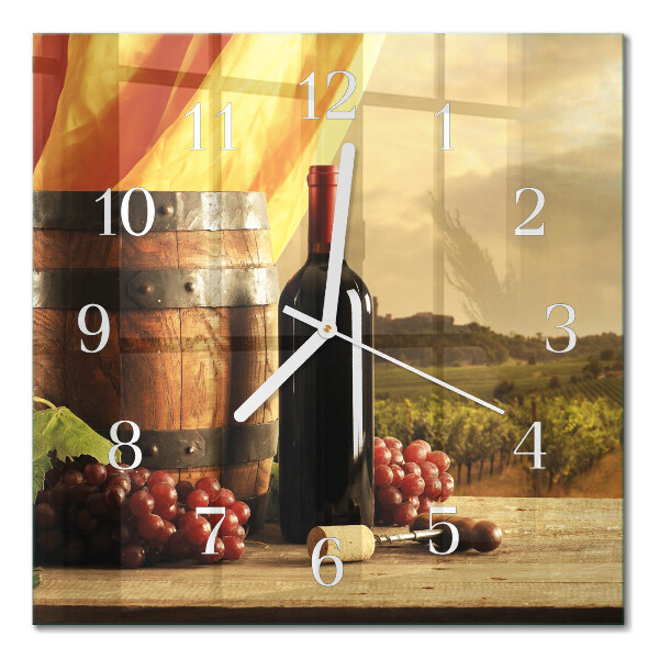 Square kitchen clock A barrel of wine
