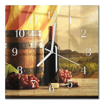 Square kitchen clock A barrel of wine