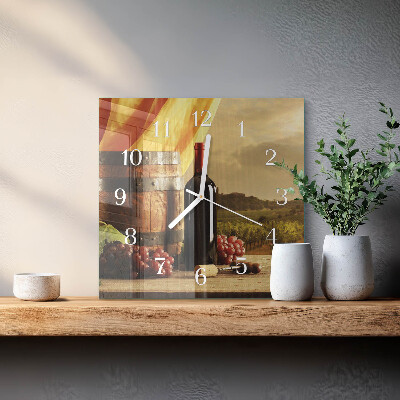 Square kitchen clock A barrel of wine