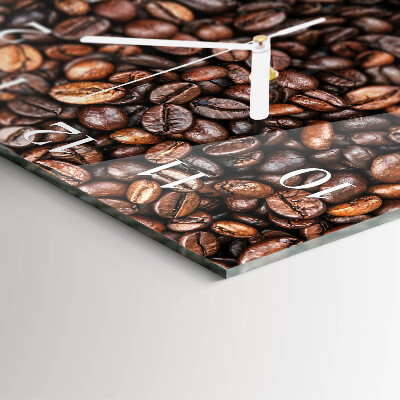 Glass clock square Coffee beans