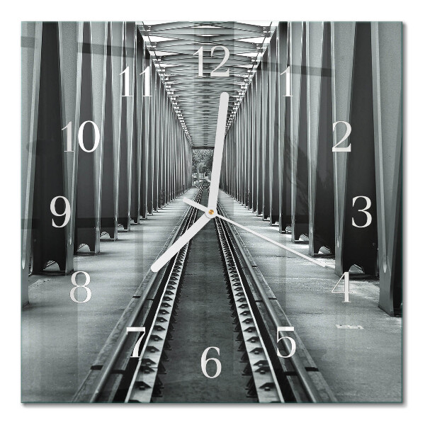 Square kitchen clock Railway tracks