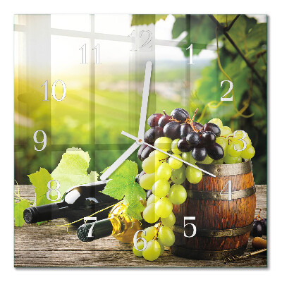 Square wall clock Grape wine