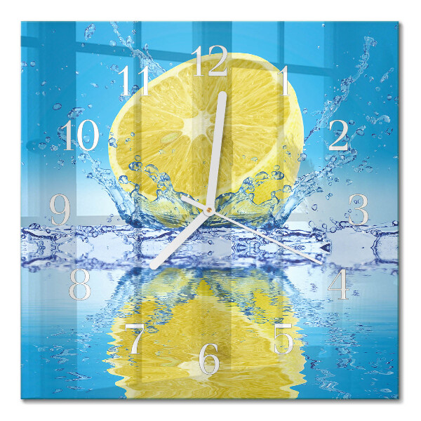 Glass wall clock square Citrus