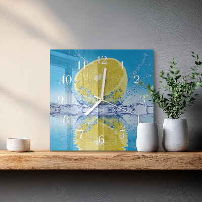 Glass wall clock square Citrus