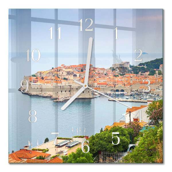 Glass clock square Nature's path