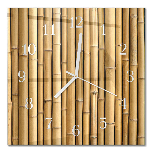 Glass wall clock square Bamboo