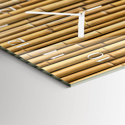 Glass wall clock square Bamboo