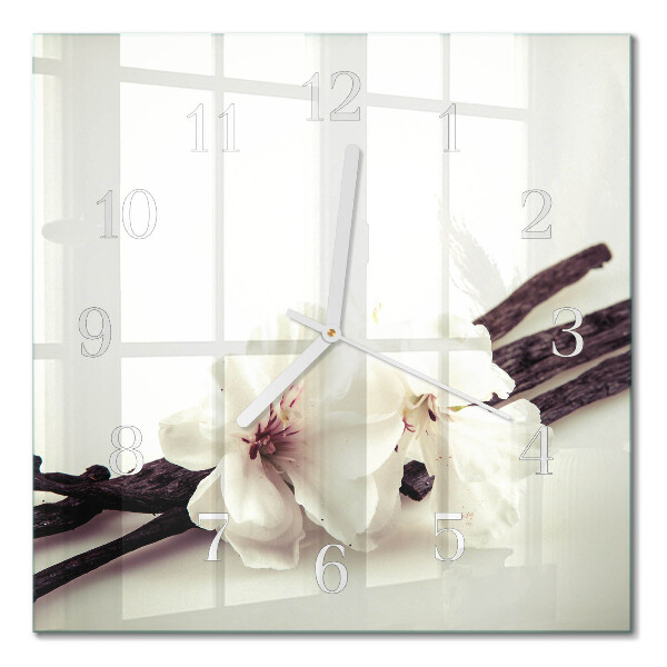 Glass clock square Vanilla