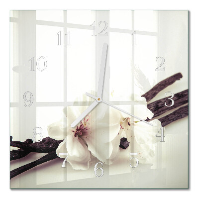 Glass clock square Vanilla