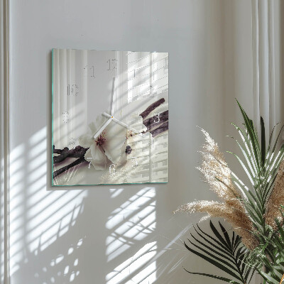 Glass clock square Vanilla