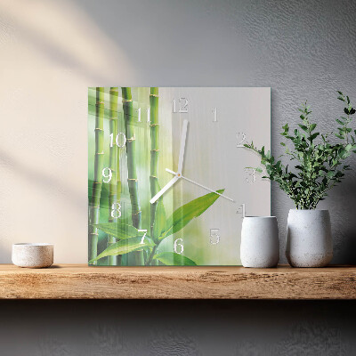 Square wall clock Bamboo