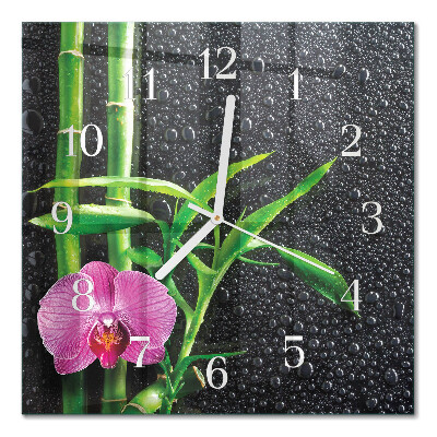 Square kitchen clock Bamboo spa