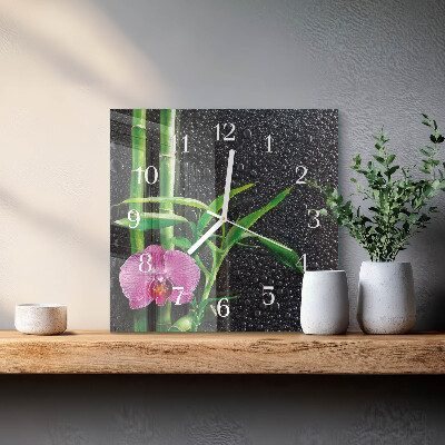 Square kitchen clock Bamboo spa