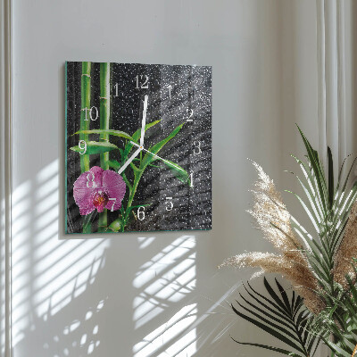 Square kitchen clock Bamboo spa