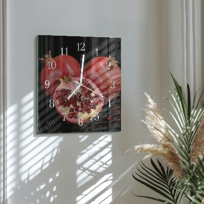 Glass clock square Grenade