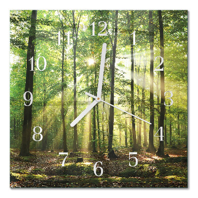 Square wall clock Forest nature