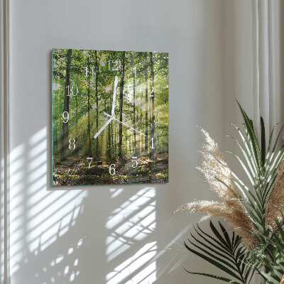 Square wall clock Forest nature